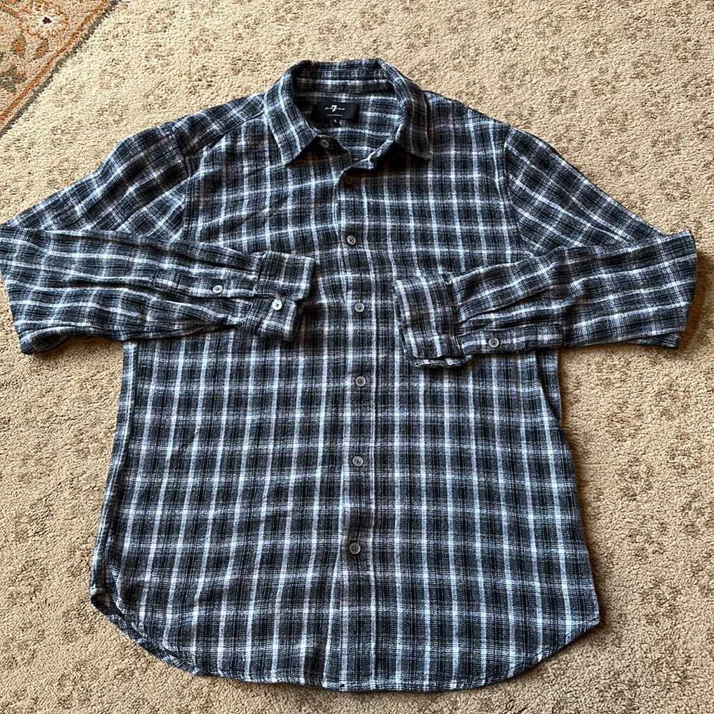 7 For All Mankind plaid button up